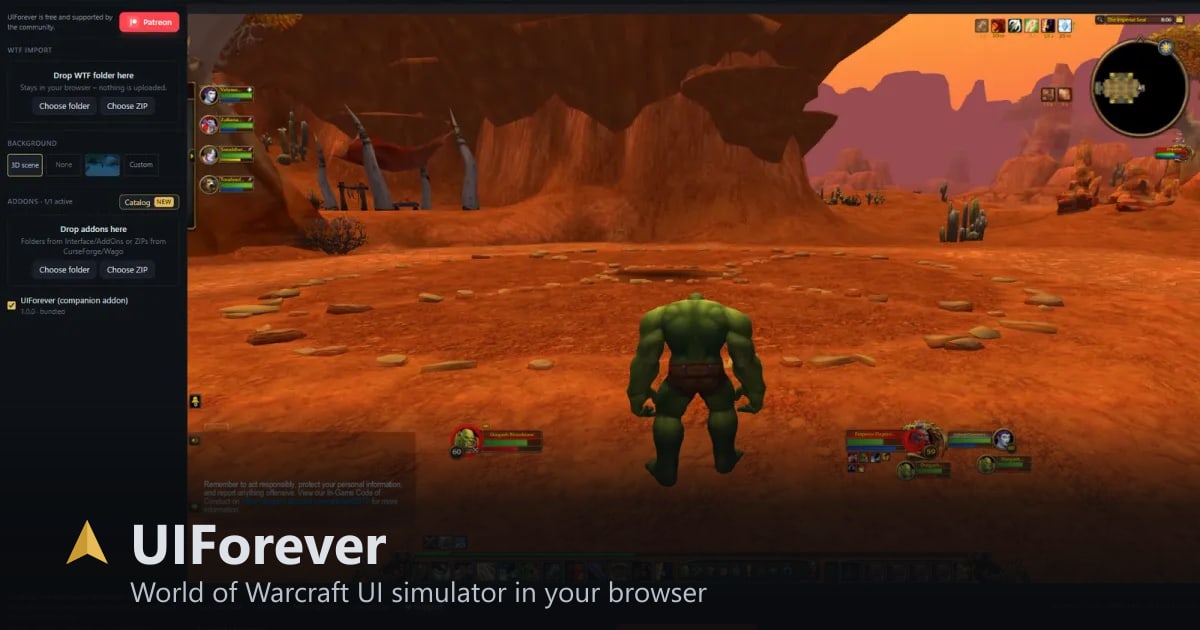 UIForever – World of Warcraft UI simulator in your browser
